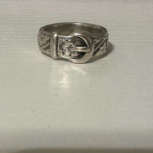 James Avery *RETIRED* Silver Floral Belt Buckle Ring